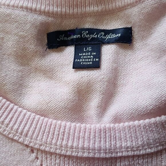 AE Pink Scoop Neck Sweater Large American Eagle - Picture 3 of 4
